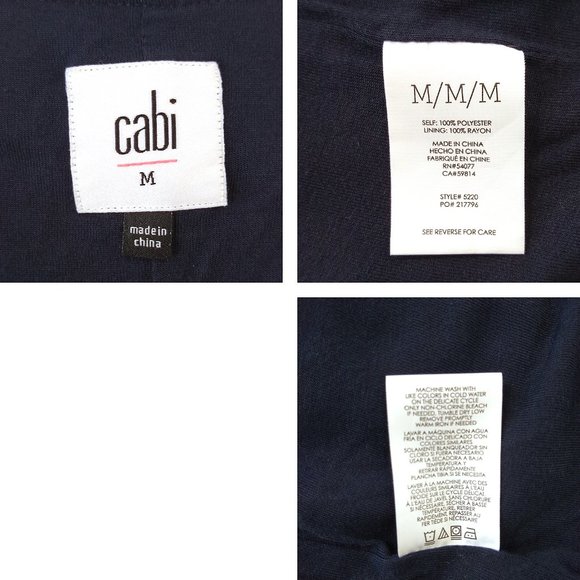 Cabi 5220 Cold Shoulder Navy Fairy Tale Floral Ruffled Lined Blouse Style M - Picture 6 of 8